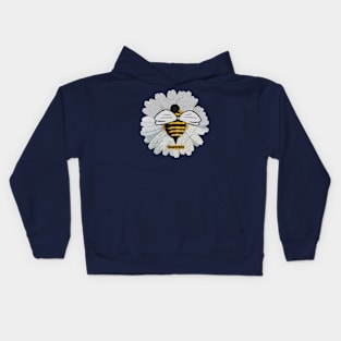 Flowerbee White Flower Yellow Bee Kids Hoodie